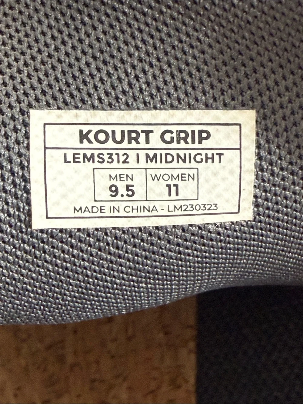 Lems Men's Kourt Grip Midnight athletic sneaker shoes men’s size 9.5 (women’s 11
